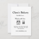 ベーカリーケーキに愛q rで作った具材を加える サンキューカード (裏面)