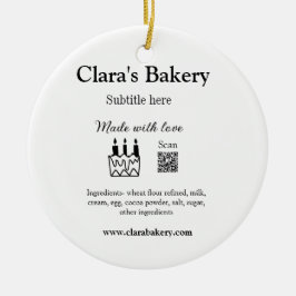 ベーカリーケーキに愛q rで作った具材を加える セラミックオーナメント