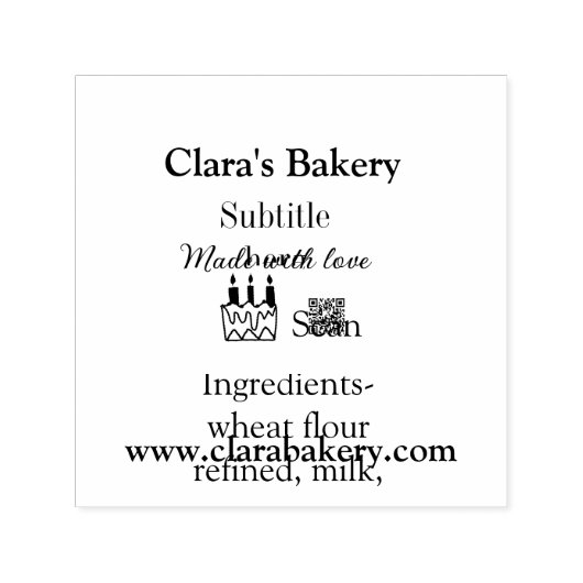 ベーカリーケーキに愛q rで作った具材を加える セルフインキングスタンプ (デザイン)