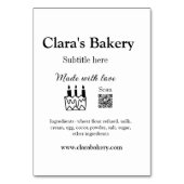 ベーカリーケーキに愛q rで作った具材を加える テーブルナンバー (裏面)