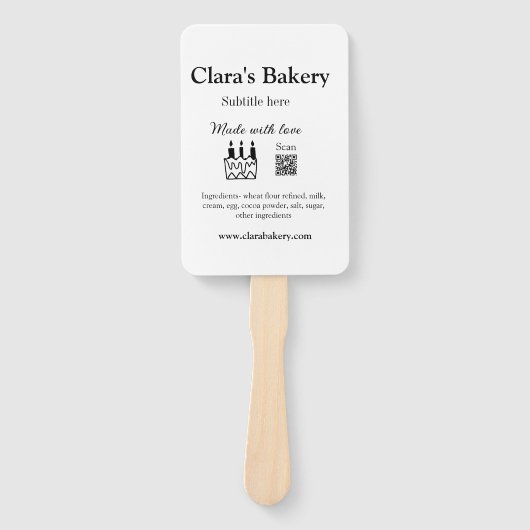 ベーカリーケーキに愛q rで作った具材を加える ハンドファン (正面)