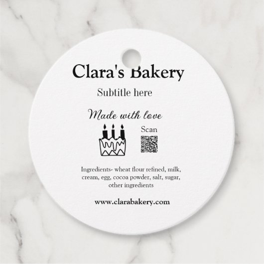 ベーカリーケーキに愛q rで作った具材を加える フェイバータグ (正面)