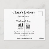 ベーカリーケーキに愛q rで作った具材を加える ポストカード (裏面)