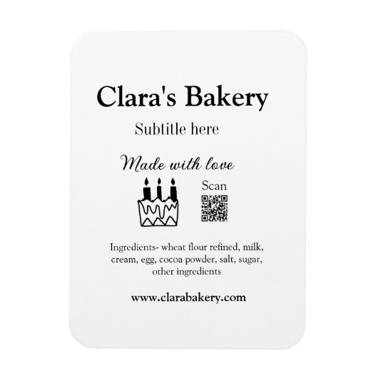 ベーカリーケーキに愛q rで作った具材を加える マグネット (縦)