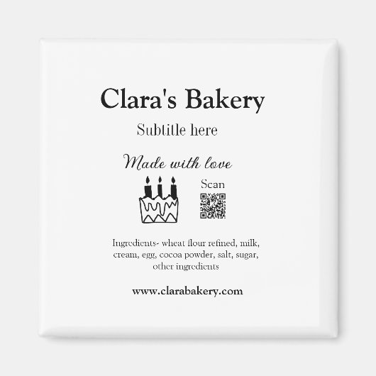 ベーカリーケーキに愛q rで作った具材を加える マグネット (正面)