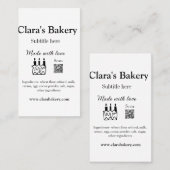 ベーカリーケーキに愛q rで作った具材を加える 名刺 (正面/裏面)