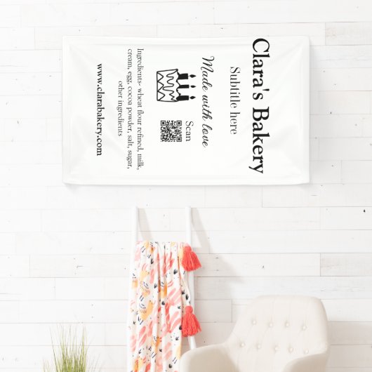 ベーカリーケーキに愛q rで作った具材を加える 横断幕 (インサイチュ)