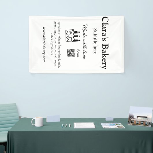 ベーカリーケーキに愛q rで作った具材を加える 横断幕 (トレードショー)