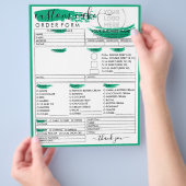 ベーカリーケーキオーダー型枠グリーン チラシ (手)