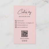 ベーカリーケーキカスタムモノグラムロゴピンク 名刺 (裏面)