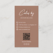 ベーカリーケーキカスタムモノグラムロゴブラウン 名刺 (裏面)
