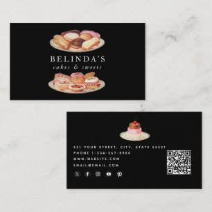 ベーカリーケーキスイーツベーキングQRコードソーシャルメディア 名刺