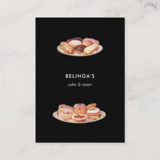 ベーカリーケーキスイーツベーキングQRコードソーシャルメディア 名刺 (正面)
