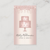 ベーカリーケーキバラ金ゴールドグリッタードリップスパティリシェフ 名刺 (正面)