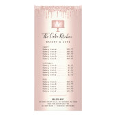 ベーカリーケーキバラ金ゴールドグリッターパティシシェフメニュー ラックカード (正面)