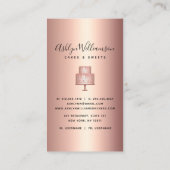 ベーカリーケーキバラ金ゴールド銅グリッタードリップスペストリー 名刺 (裏面)