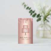 ベーカリーケーキバラ金ゴールド銅グリッタードリップスペストリー 名刺 (スタンド正面)