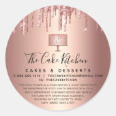 ベーカリーケーキバラ金ゴールド銅グリッタードリップスリーガル ラウンドシール (正面)