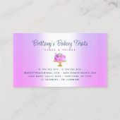 ベーカリーケーキパープルグリッタードリップスパストリーデザート 名刺 (裏面)