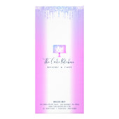 ベーカリーケーキパープルグリッタードリップス生地シェフメニュー ラックカード (裏面)