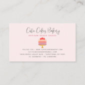 ベーカリーケーキピンクグラデーションプレッシャーデザート 名刺 (裏面)