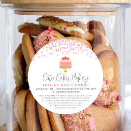 ベーカリーケーキピンクグラデーション振りかけるデザート合法 ラウンドシール