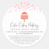 ベーカリーケーキピンクグラデーション振りかけるデザート合法 ラウンドシール (正面)