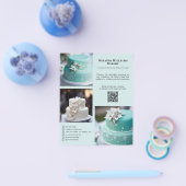 ベーカリーケーキフォトソーシャルメディアQR チラシ (シングル)