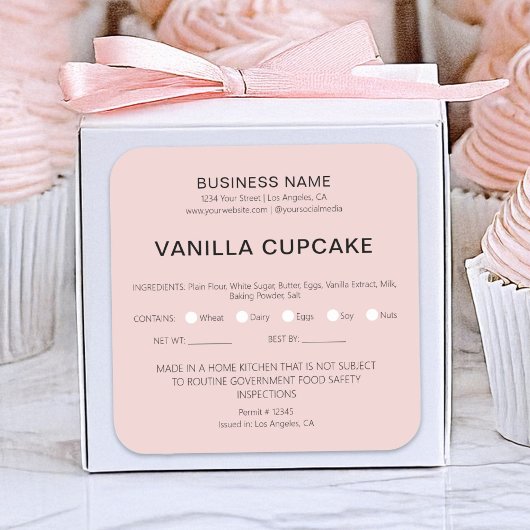 ベーカリーケーキホーム法律的食品使用許諾 スクエアシール