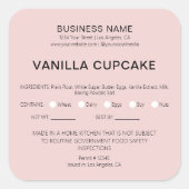 ベーカリーケーキホーム法律的食品使用許諾 スクエアシール (正面)