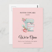 ベーカリーケーキミキサー私たちはオープンプロモーション ポストカード (正面/裏面)