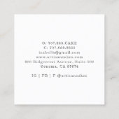 ベーカリーケーキメーカー水彩ベーキング用具 スクエア名刺 (裏面)