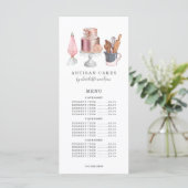 ベーカリーケーキメーカー水彩ベーキング用具 メニュー (スタンド正面)