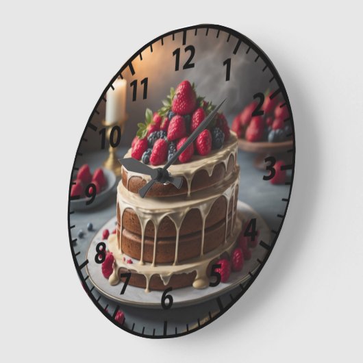 ベーカリーケーキ焼いたグッズグルメ ラージ壁時計 (傾斜)