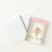 ベーカリーケーキ赤面ピンクグリッタードリップデザート金ゴールド ノートブック (内部)