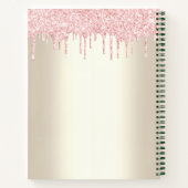 ベーカリーケーキ赤面ピンクグリッタードリップデザート金ゴールド ノートブック (裏面)