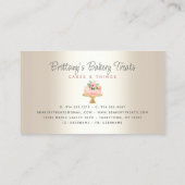 ベーカリーケーキ赤面ピンクグリッタードリップデザート金ゴールド 名刺 (裏面)