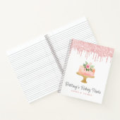 ベーカリーケーキ赤面ピンクグリッタードリップペストリーデザート ノートブック (内部)