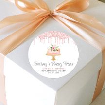 ベーカリーケーキ赤面ピンクグリッタードリップペストリーデザート