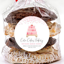 ベーカリーケーキ赤面ピンクスプレッルパティスデザート ラウンドシール