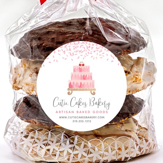 ベーカリーケーキ赤面ピンクスプレッルパティスデザート ラウンドシール