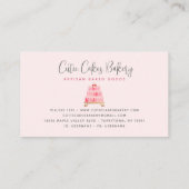 ベーカリーケーキ赤面ピンクスプレッルパティスデザート 名刺 (裏面)