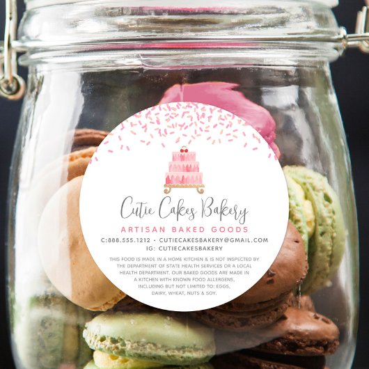 ベーカリーケーキ赤面ピンクスプレッレスデザートリーガル ラウンドシール