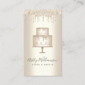 ベーカリーケーキ金ゴールドグリッタードリップスパティリシェフデザート 名刺 (正面)