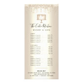 ベーカリーケーキ金ゴールドグリッターパティシシェフデザートメニュー ラックカード (正面)