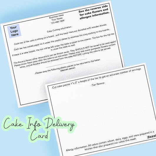 ベーカリーサイト用イベントケーキ配送カード ポストカード