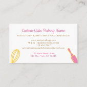 ベーカリーシェフイエロー髪の素朴なケト菓子 名刺 (裏面)