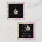 ベーカリーシェフウィスクロゴバラ金ゴールドグリッター スクエア名刺 (正面/裏面)