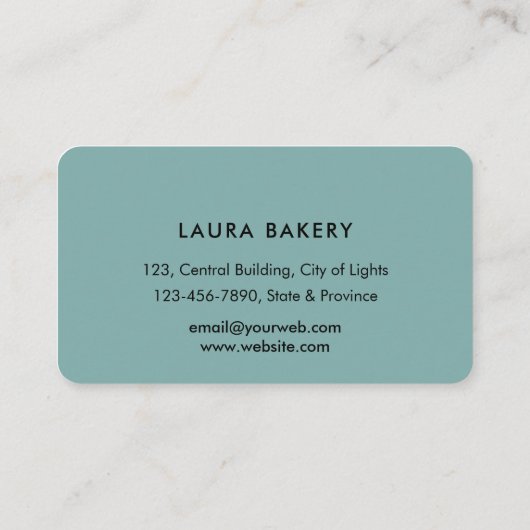 ベーカリーシェフウィスク転がのピン配管バッググリーン 名刺 (裏面)