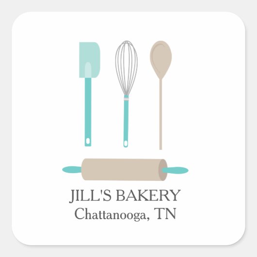 ベーカリーシェフティール（緑がかった色）キッチンツール食品事業 スクエアシール (正面)